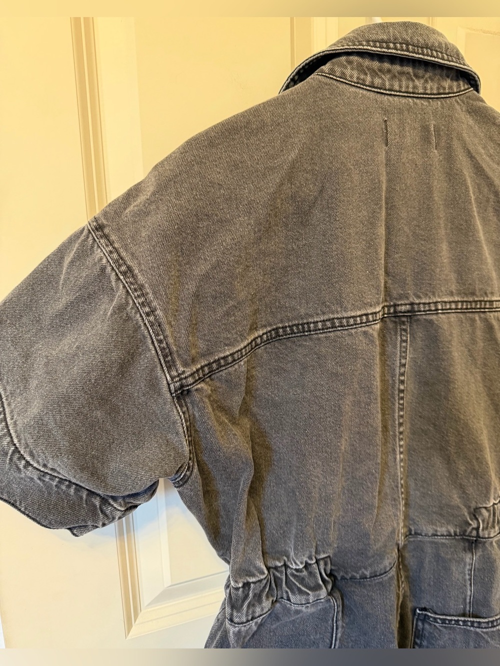 We The Free Marci Denim Coveralls, Washed Black/Gray, Size M - Picture 8 of 14